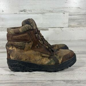 Rocky Men's Gore Tex Hiking Boots Camouflage Mid Calf Brown‎ Size 12M